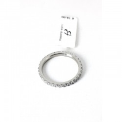 Anello Donna Luca Barra ANK573 Veretta In Acciaio Con Zirconi Misura 16