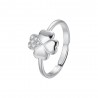 Anello Donna Luca Barra ANK625 In Acciaio Con Quadrifoglio E Zirconi