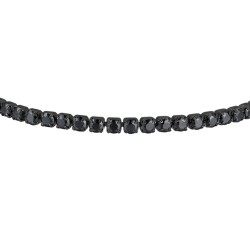 Bracciale Tennis Uomo BA1895 In Acciaio IP Nero E Cristalli Neri 3 mm