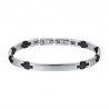 Bracciale Uomo Luca Barra BA1653 In Acciaio Con Particolari Neri