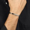 Bracciale Uomo Luca Barra BA1653 In Acciaio Con Particolari Neri