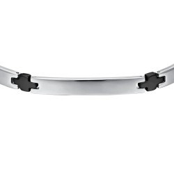 Bracciale Uomo Luca Barra BA1653 In Acciaio Con Particolari Neri