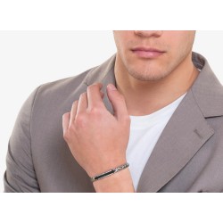 Bracciale Uomo Luca Barra BA1758 In Acciaio Con Centrale IP Nero