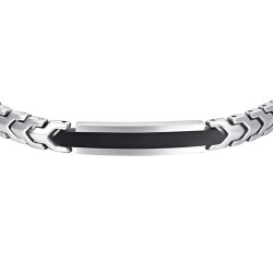 Bracciale Uomo Luca Barra BA1758 In Acciaio Con Centrale IP Nero