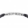 Bracciale Uomo Luca Barra BA1674 In Acciaio E Ceramica Con Cristalli Neri