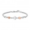 Bracciale Uomo Luca Barra BA1877 In Acciaio Con Ancora E Particolari Rosé