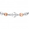Bracciale Uomo Luca Barra BA1877 In Acciaio Con Ancora E Particolari Rosé