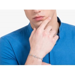 Bracciale Uomo Luca Barra BA1877 In Acciaio Con Ancora E Particolari Rosé