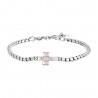 Bracciale Uomo Luca Barra BA1788 In Acciaio Con Croce E Zircone