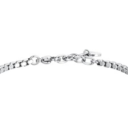Bracciale Uomo Luca Barra BA1788 In Acciaio Con Croce E Zircone