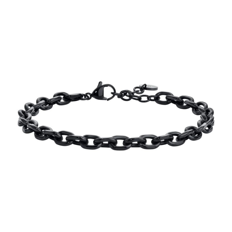 Bracciale Uomo Luca Barra BA1968 In Acciaio IP Nero A Catena