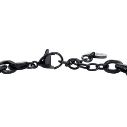 Bracciale Uomo Luca Barra BA1968 In Acciaio IP Nero A Catena