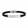 Bracciale Uomo Luca Barra BA1090 In Caucciù Con Piastra Acciaio
