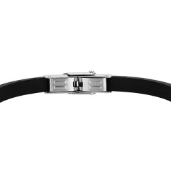 Bracciale Uomo Luca Barra BA1090 In Caucciù Con Piastra Acciaio