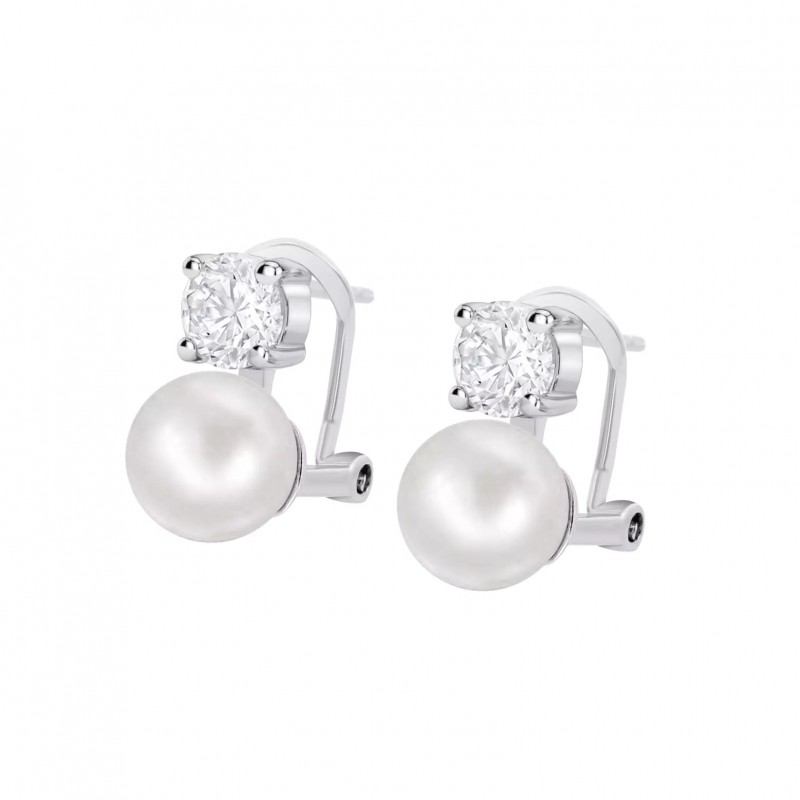 Orecchini Donna Lotus Silver LP3946-4/1 In Argento Con Perle E Zirconi