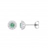 Orecchini Donna Lotus Silver LP1290-4/6 In Argento A Bottone Con Pietra Verde