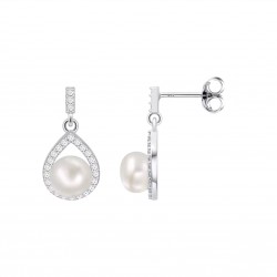 Orecchini Donna Lotus Silver LP3198-4/1 In Argento Pendenti Con Perla