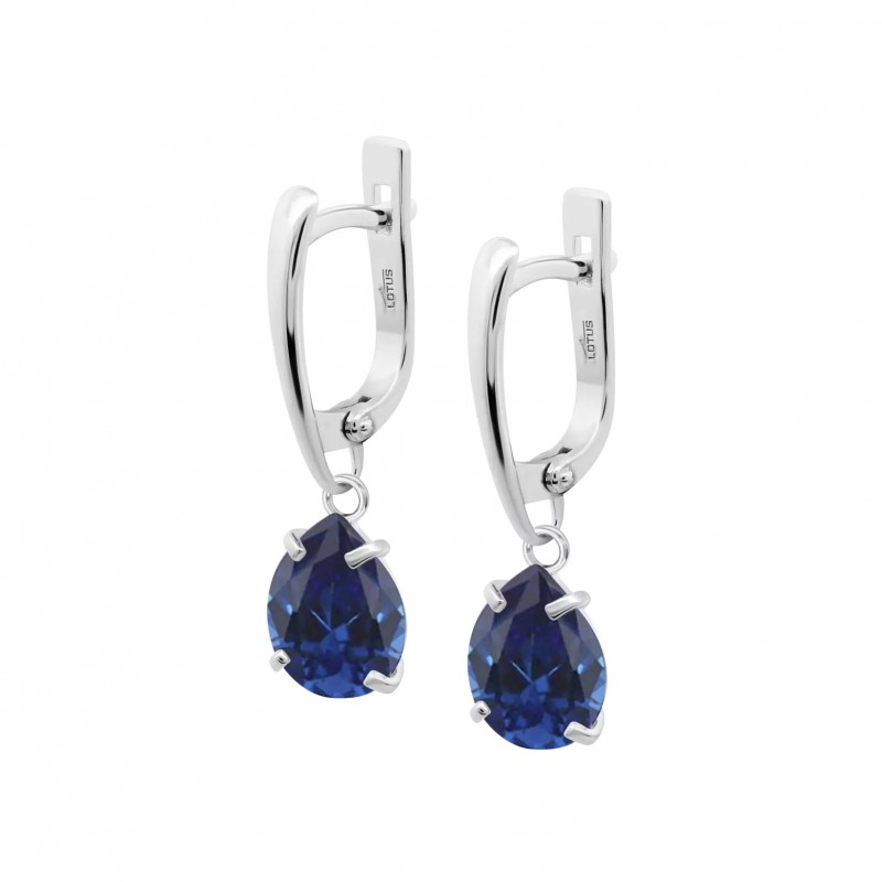 Orecchini Donna Lotus Silver LP3809-4/3 In Argento Pendenti Con Zircone Blu A Goccia