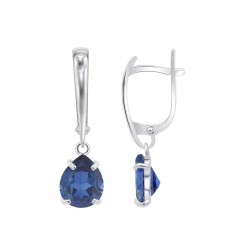Orecchini Donna Lotus Silver LP3809-4/3 In Argento Pendenti Con Zircone Blu A Goccia