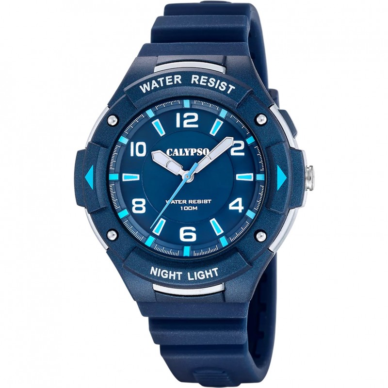 Orologio Uomo Calypso K5883/3 Solo Tempo Con Quadrante Blu Con Illuminazione Led