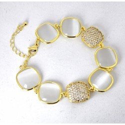 Bracciale Donna Sovrani J13226 In Bronzo Dorato Con Pietre Grigie