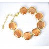 Bracciale Donna Sovrani J13211 In Bronzo Dorato Con Pietre Arancioni