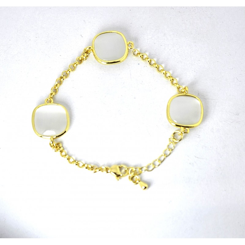 Bracciale Donna Sovrani J13227 In Bronzo Dorato Con Pietre Grigie