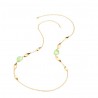 Collana Donna Lunga Sovrani J12365 In Bronzo Dorato Con Pietre Verdi