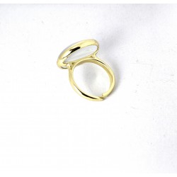 Anello Donna Sovrani J13229M18 In Bronzo Dorato Con Pietra Grigia