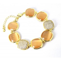 Bracciale Donna Sovrani J13212 In Bronzo Dorato Con Pietre Arancioni