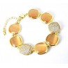 Bracciale Donna Sovrani J13212 In Bronzo Dorato Con Pietre Arancioni