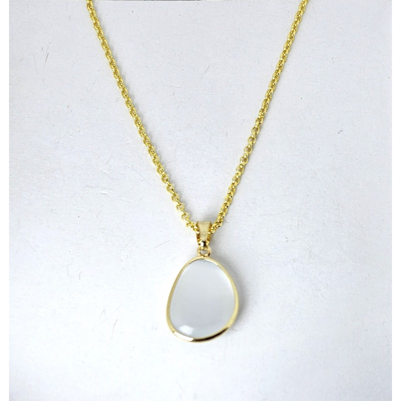 Collana Donna Sovrani J13224 In Bronzo Dorato Con Pietra Grigia