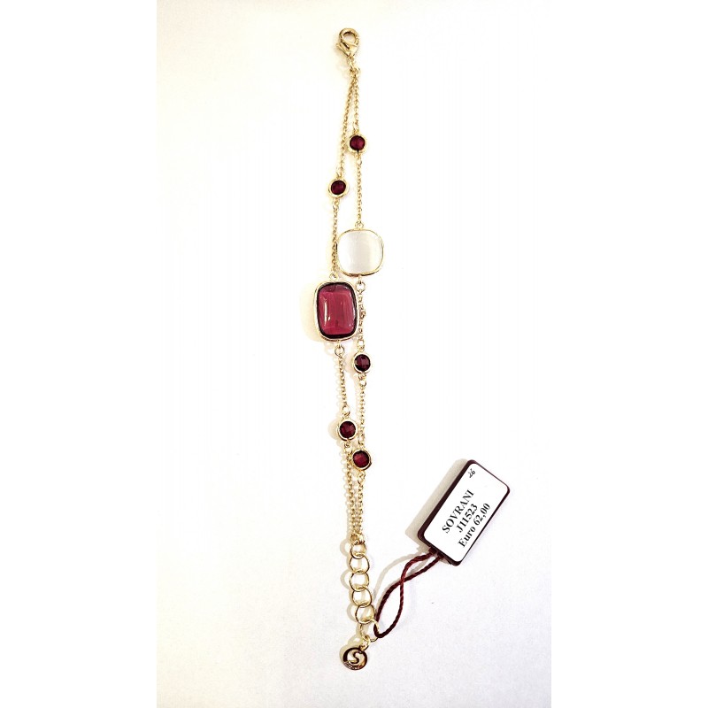 Bracciale Donna Sovrani J11523 In Bronzo Dorato Con Pietre Rosse