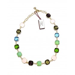 Collana Donna Sovrani J6816 In Bronzo Dorato Con Pietre Multicolore