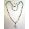 Collana Donna Lunga Sovrani J12898 In Bronzo Dorato Con Pietre Turchesi