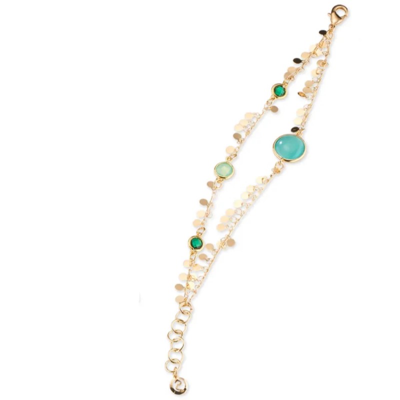 Bracciale Donna Sovrani J11512 In Bronzo Dorato Con Pietre Verdi