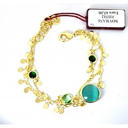 Bracciale Donna Sovrani J11512 In Bronzo Dorato Con Pietre Verdi