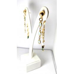 Orecchini Lunghi Donna Sovrani J11513 In Bronzo dorato Con Pietre Verdi