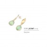 Orecchini Donna Lunghi Sovrani J12367 In Bronzo Dorato Con Pietra Verde
