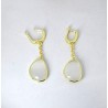 Orecchini Donna Pendenti J13228 In Bronzo Dorato Con Pietra Grigia