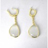 Orecchini Donna Pendenti J13228 In Bronzo Dorato Con Pietra Grigia