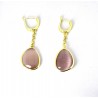 Orecchini Donna Pendenti Sovrani J13242 In Bronzo Dorato Con Pietra Viola