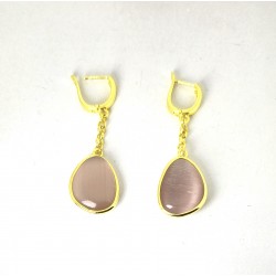 Orecchini Donna Pendenti Sovrani J13242 In Bronzo Dorato Con Pietra Viola
