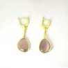 Orecchini Donna Pendenti Sovrani J13242 In Bronzo Dorato Con Pietra Viola