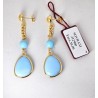 Orecchini Donna Pendenti Sovrani J12900 In Bronzo Dorato Con Pietre Turchesi