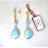 Orecchini Donna Pendenti Sovrani J12900 In Bronzo Dorato Con Pietre Turchesi