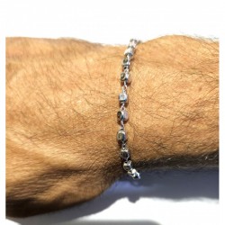 Bracciale Uomo Ananda925 A-Y009.BR In Argento Con Particolari Neri