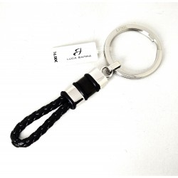 Portachiavi Luca Barra PK315 In Acciaio E Cuoio Nero