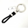 Portachiavi Luca Barra PK315 In Acciaio E Cuoio Nero