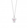 Collana Bambina Luca Barra JC178 In Acciaio Con Angelo E Cristallo Rosa